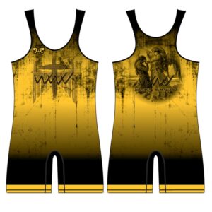 Men's Wrestling With Virtue Singlet - Yellow Custom