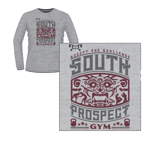 South Prospect Gym Custom Long Sleeve Grey T-Shirt