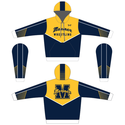 Mariner High School Custom Sublimated Gold Hoodie  2023