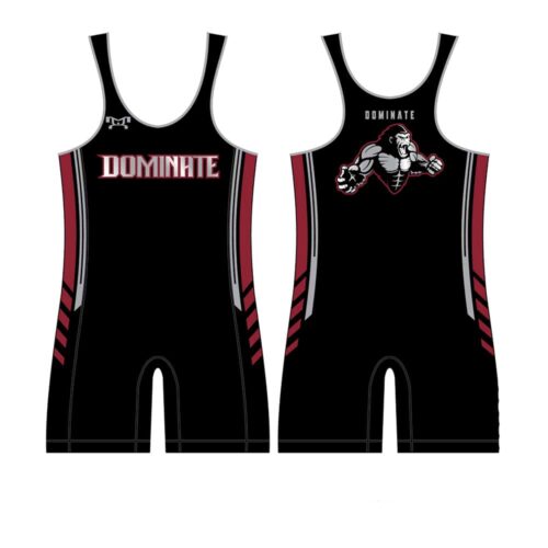 Dominate Wrestling Club Men's Black Custom Singlet