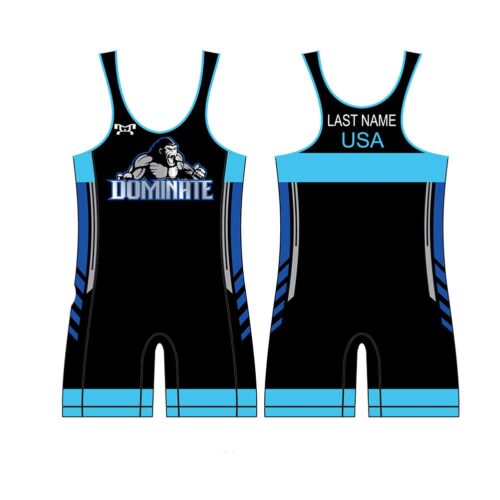 Dominate Wrestling Club Men's Blue Custom Singlet