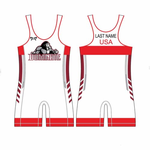 Dominate Wrestling Club Men's Red Custom Singlet