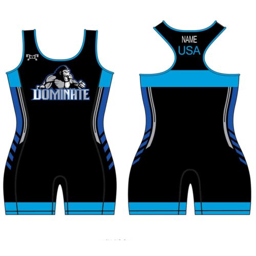 Dominate Wrestling Club Women's Blue Custom Singlet