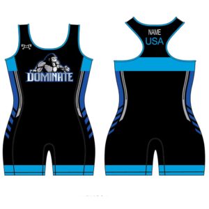 Dominate Wrestling Club Women's Blue Freestyle Custom Singlet