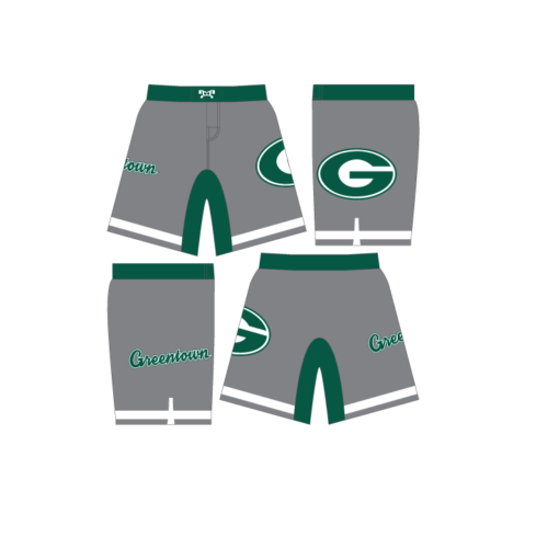 Greentown Wrestling Club Custom Wrestling Grey Fight Shorts 2023