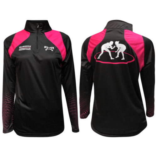 Women's AOC Pink & Black Quarter-Zip - Image 4