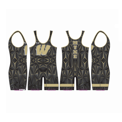Warren Wrestling Academy Custom Black And Gold Singlet