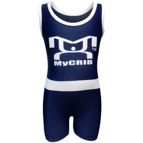 MyCRIB Blue and White - Baby Singlet