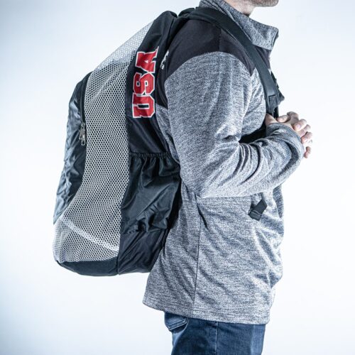USA Black Embroidered Gear Bag With Water Bottle Pouch - Image 2