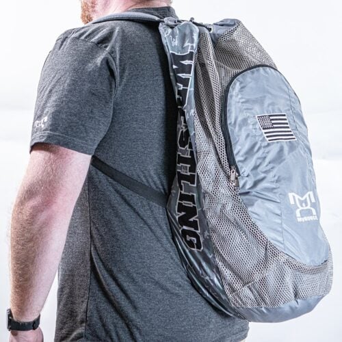 USA Grey Camo Embroidered Gear Bag With Water Bottle Pouch - Image 2