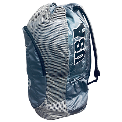 USA Grey Camo Embroidered Gear Bag With Water Bottle Pouch - Image 6