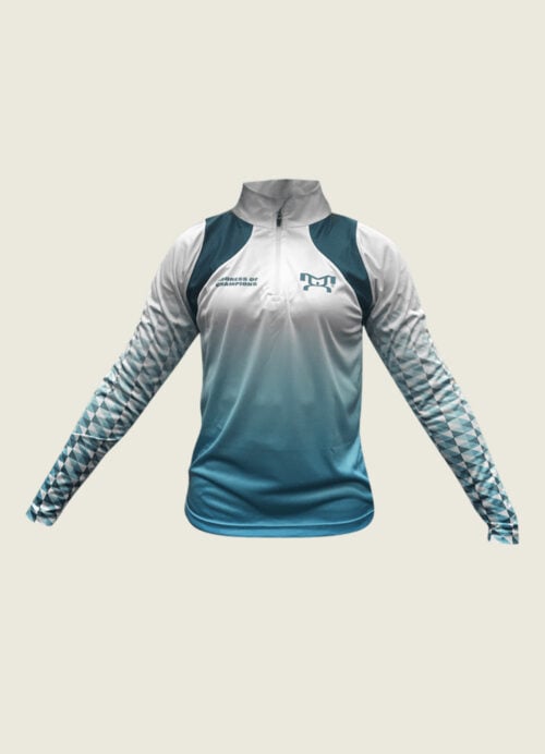 AOC Women's Wrestling White & Blue Quarter Zip