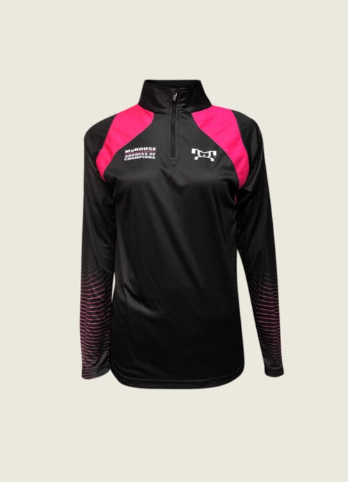 Women's AOC Pink & Black Quarter-Zip