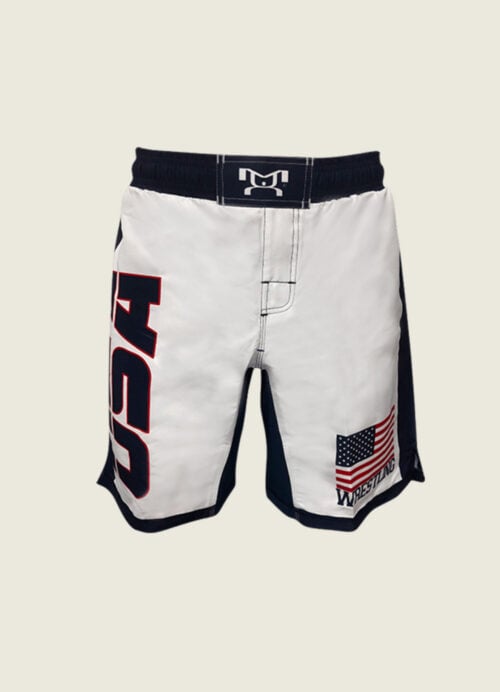USA Strikethrough Sub White Fight Short