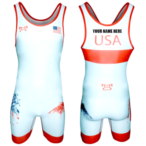 PRE-ORDER CUSTOMIZABLE MYHOUSE USA White FREESTYLE SINGLET - Image 2