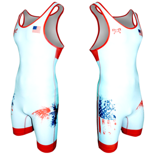 PRE-ORDER CUSTOMIZABLE MYHOUSE USA White FREESTYLE SINGLET - Image 3