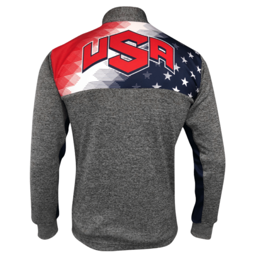 USA Freedom Quarter Zip - Heathered Box Stripe - Image 4