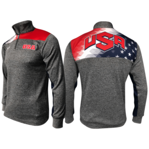 USA Freedom Quarter Zip - Heathered Box Stripe