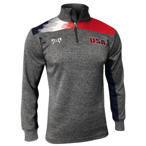 USA Freedom Quarter Zip - Heathered Box Stripe - Image 3
