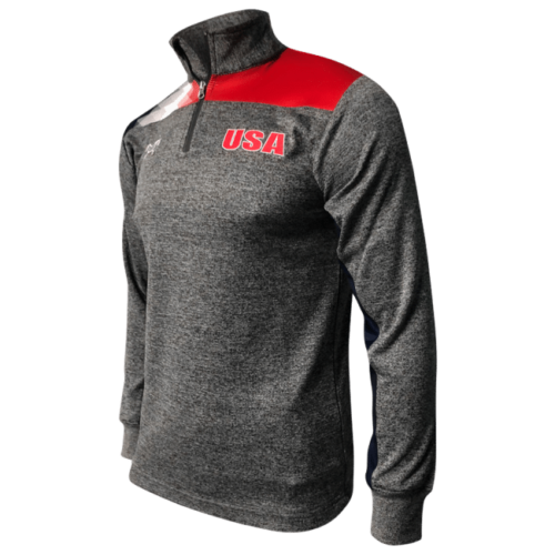 USA Freedom Quarter Zip - Heathered Box Stripe - Image 5