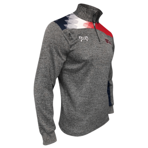 USA Freedom Quarter Zip - Heathered Box Stripe - Image 6