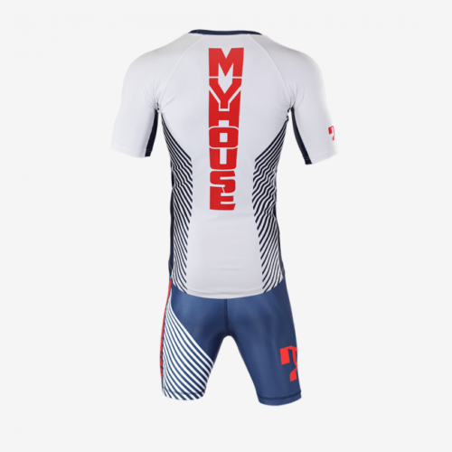 2 Piece MyHouse White Compression Shirt and Navy Shorts - Image 2