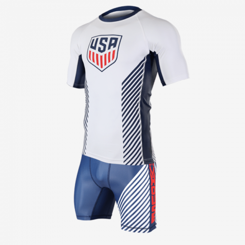 2 Piece MyHouse White Compression Shirt and Navy Shorts - Image 3