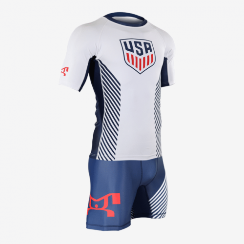 2 Piece MyHouse White Compression Shirt and Navy Shorts - Image 4