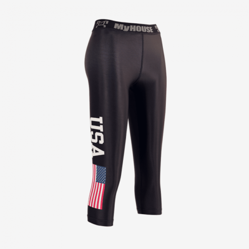 Women's USA Black Leggings