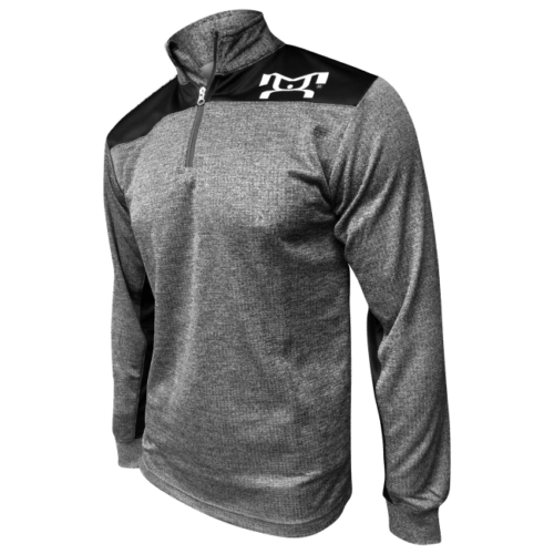 Black AOC Quarter Zip - Heathered Box Stripe - Image 5