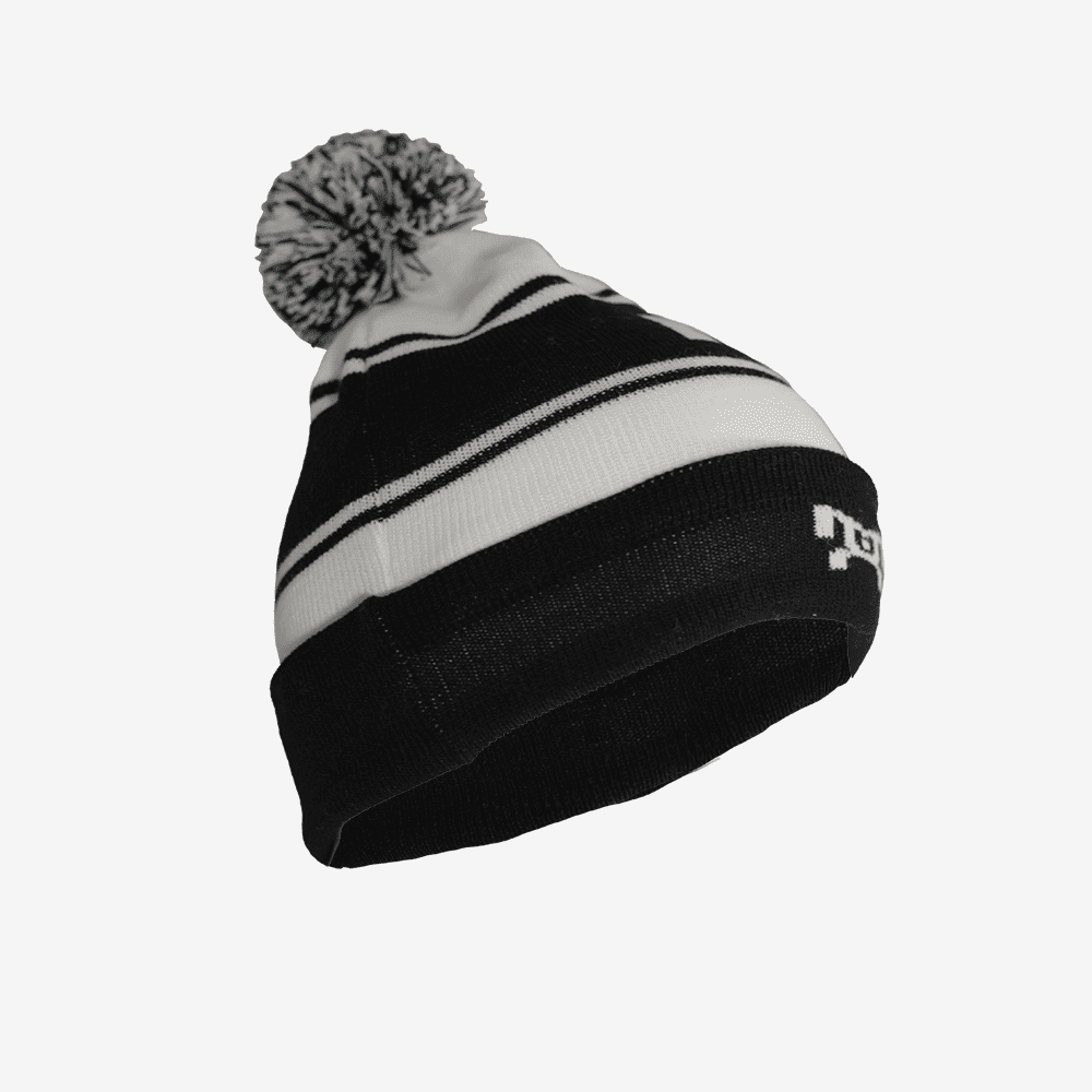 black pom pom hat