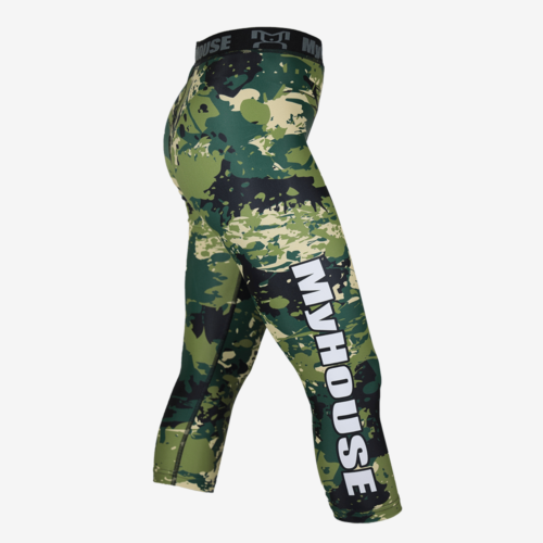 Green Camo Leggings L