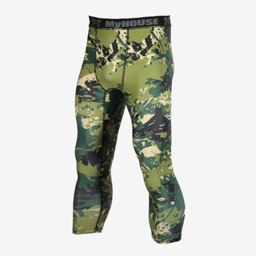 Mens Green Camo Leggings - Image 2