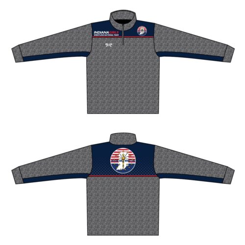 Indiana Girls Wrestling Custom Heathered Quarter Zip  (Heathered fabric may vary in color & texture)