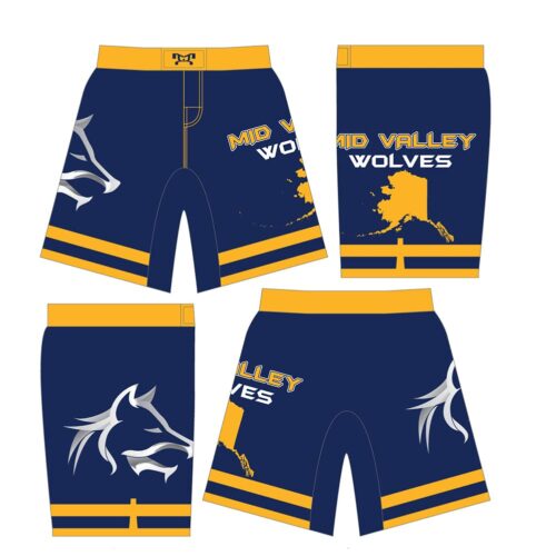 Mid Valley Wolves Team Store Custom Blue Travel Fight Shorts