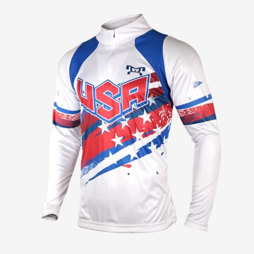 USA White Shooting Star Quarter Zip