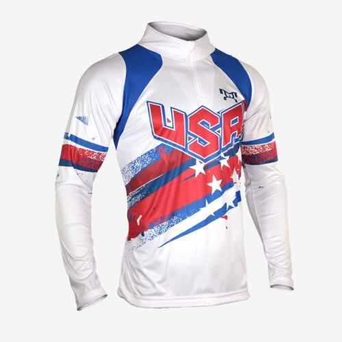 USA White Shooting Star Quarter Zip