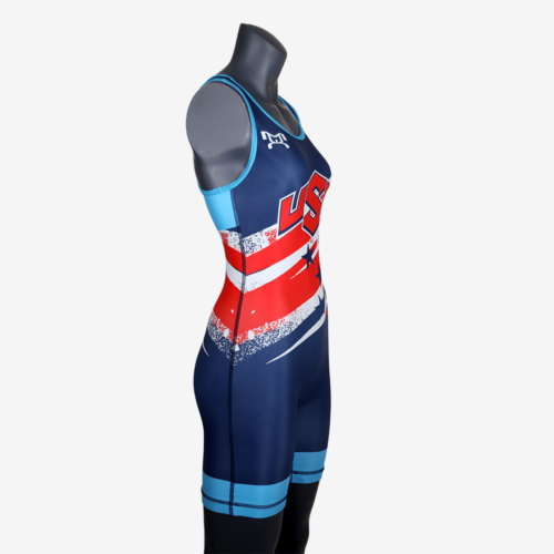 Women's Shooting Star Navy Singlet - Image 25