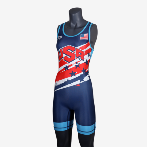 Women's Shooting Star Navy Singlet - Image 5