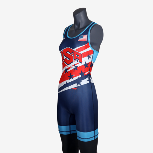 Women's Shooting Star Navy Singlet - Image 7