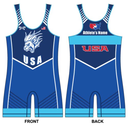 Lion's Wrestling Club Singlet - Blue Custom Freestyle