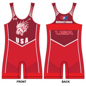 Lion's Wrestling Club Singlet - Red Custom Freestyle