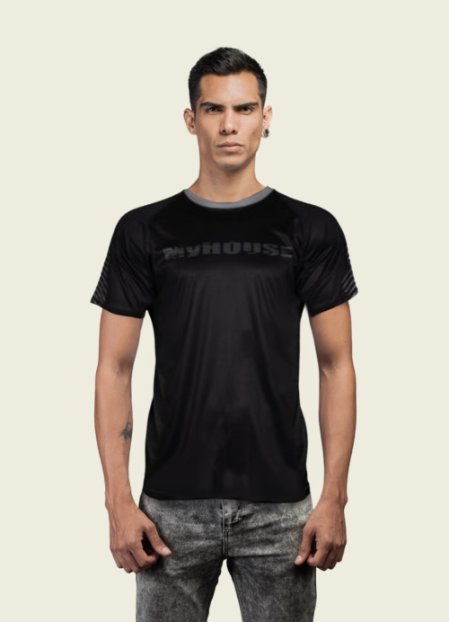 MyHouse Black Distressed Dri-Fit T-Shirt