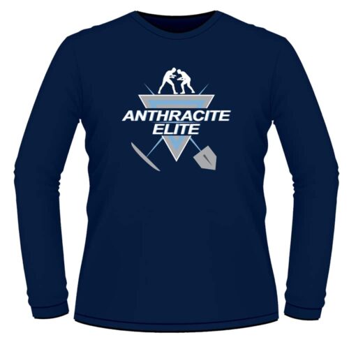 Anthracite Elite Long Sleeve Blue Custom T-Shirt