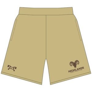 Highlands Youth Gold Custom Mesh Shorts