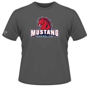 Mustang Youth Wrestling Custom Grey T-Shirt