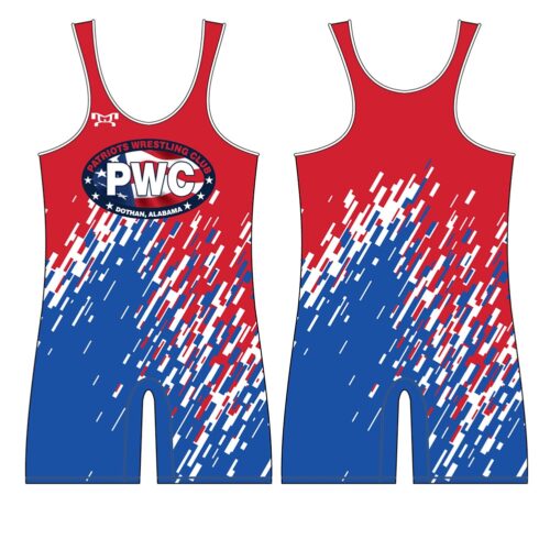 Patriots Wrestling Club Custom Red and Blue Mens Singlet