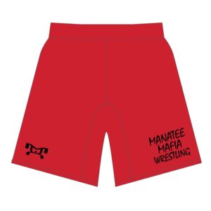 Manatee Mafia Custom Red Text Mesh Shorts