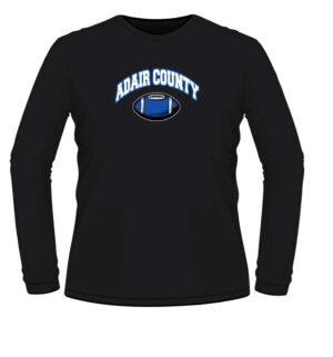 Adair County Custom Football Black Long Sleeve T-Shirt