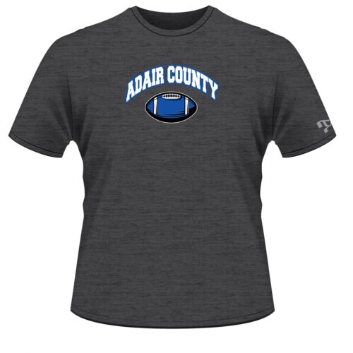 Adair County Custom Football Grey T-Shirt